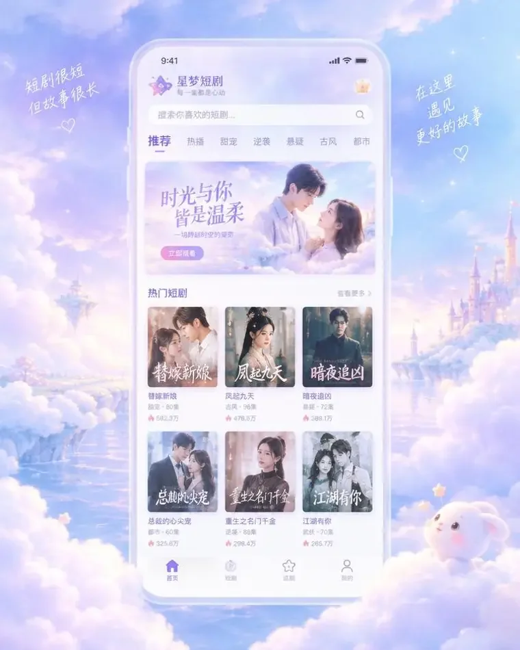 短剧精选 APP 首页界面