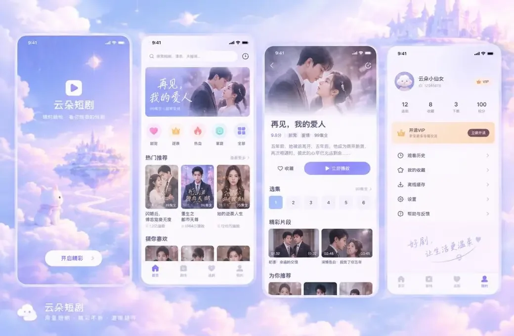 短剧精选 APP 界面展示